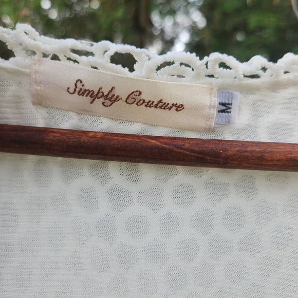 Simply Couture Cream Pleated Ruffled Blouse - Picture 4 of 5